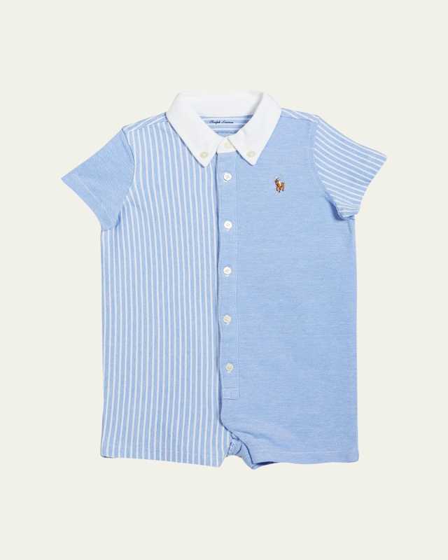 Oxford Mesh Fun One-Piece Shortalls, Size 3M-24